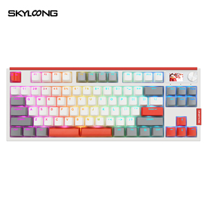 Customized Theme Skyloong GK87 Hot Swappable <strong>Keyboard</strong> Professional Gaming Wireless <strong>Keyboard</strong> On-Screen <strong>Keyboard</strong> with Knob