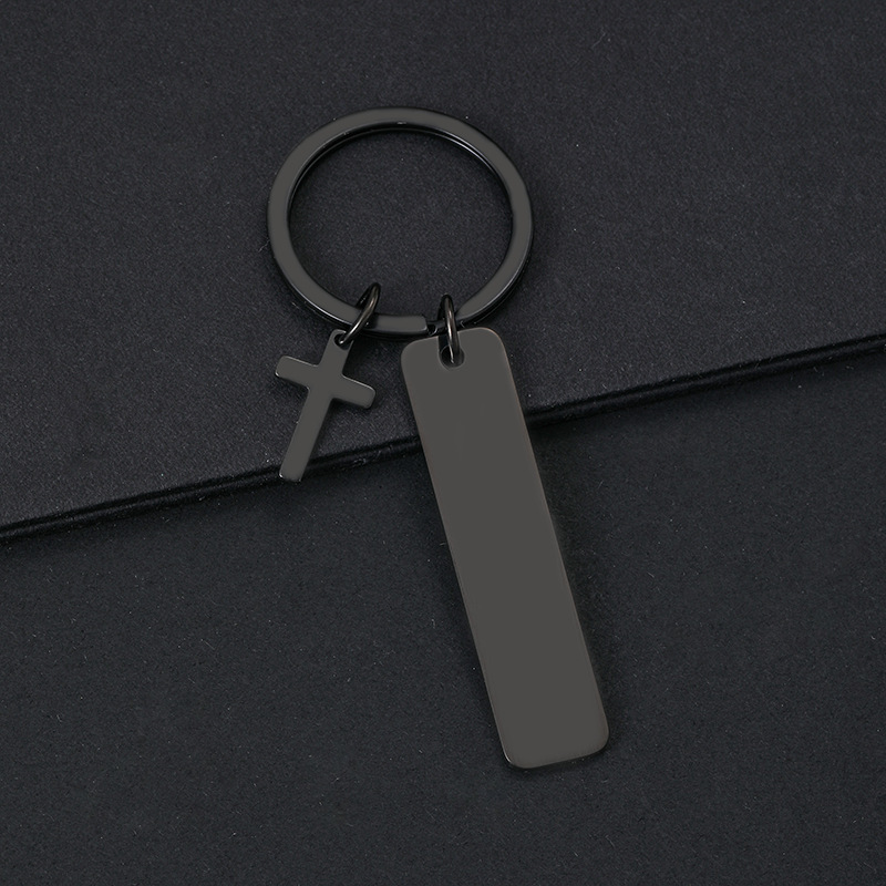 Porte-clés croix longue 50*12mm-noir