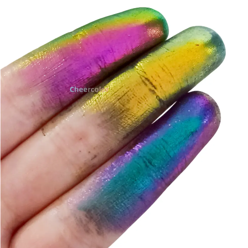 Kosmetisches Lidschatten-Farb verschiebung pigment Boro silikat glas Regenbogen auge Gesicht loses Chamäleon pigment