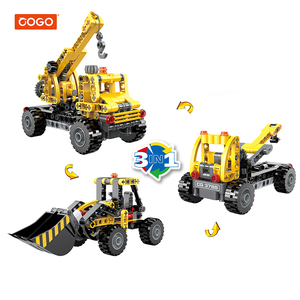 COGO Khối Xếp Hình Giáo Dục Bằng Nhựa Xe Kỹ Thuật Thành Phố 3 Trong <span class=keywords><strong>1</strong></span> Đồ Chơi Xếp Hình Tự Làm Cho Trẻ Em - Product Image 1