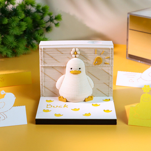 Bloc de notas 3D de fábricas, notas adhesivas personalizadas, blocs de notas, cubo, pato de la suerte, lindo Animal Kawaii, papelería, artículos de regalo para niños, cumpleaños - Product Image 1