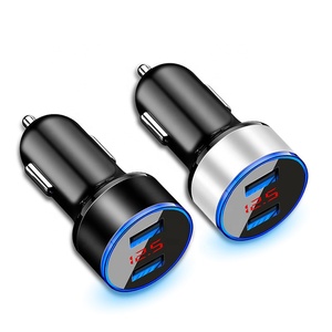 無料サンプル2USBLEDディスプレイ急速充電カーチャージャー12-24VシガレットソケットデュアルUSBQC3.0電話カーチャージャー (スマートフォン用) - Product Image 4