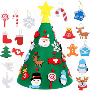 3Dフェルトクリスマスツリーステレオ切り株子供DIYクリスマスギフトマジックツリーテーパー<span class=keywords><strong>LED</strong></span>ストリングライト付き