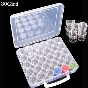 Toptan 64 yuvası izgara boncuk organizatör kutusu elmas boyama saklama kutusu in dikdörtgen şekil yapımı <span class=keywords><strong>PC</strong></span> plastik takı depolama için