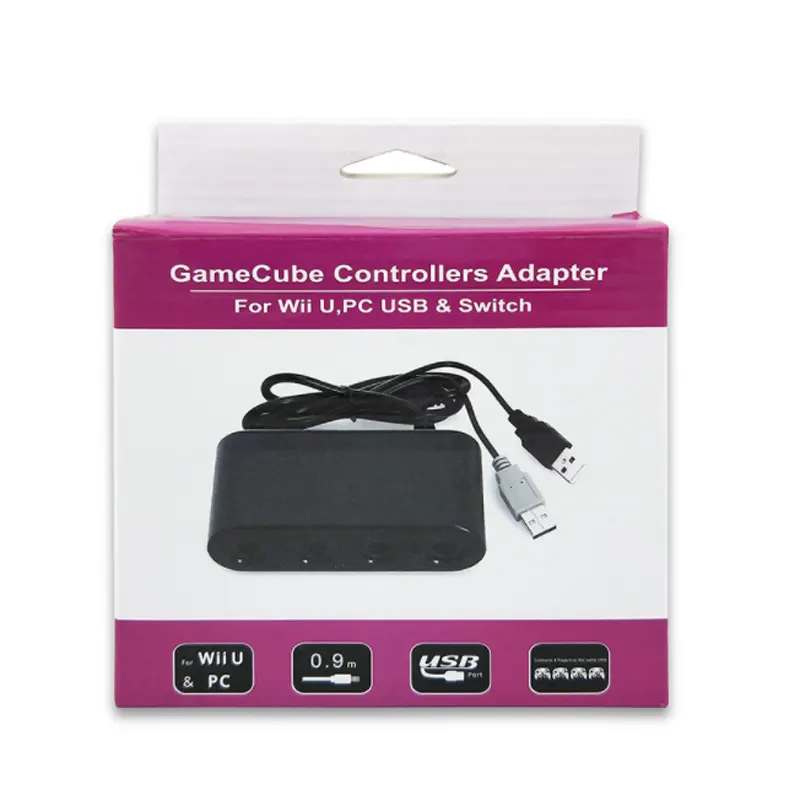 Convertisseur 4 ports pour contrôleur GameCube GC Adaptateur USB pour Nintendo Switch NGC/Wii u/PC