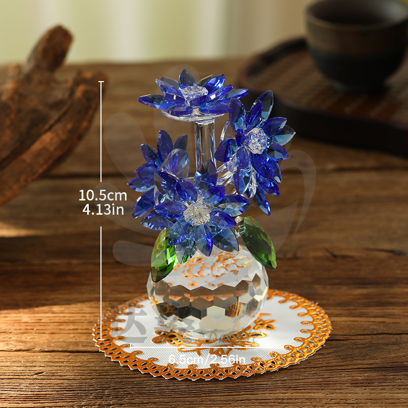 5 small blue lotus flowers