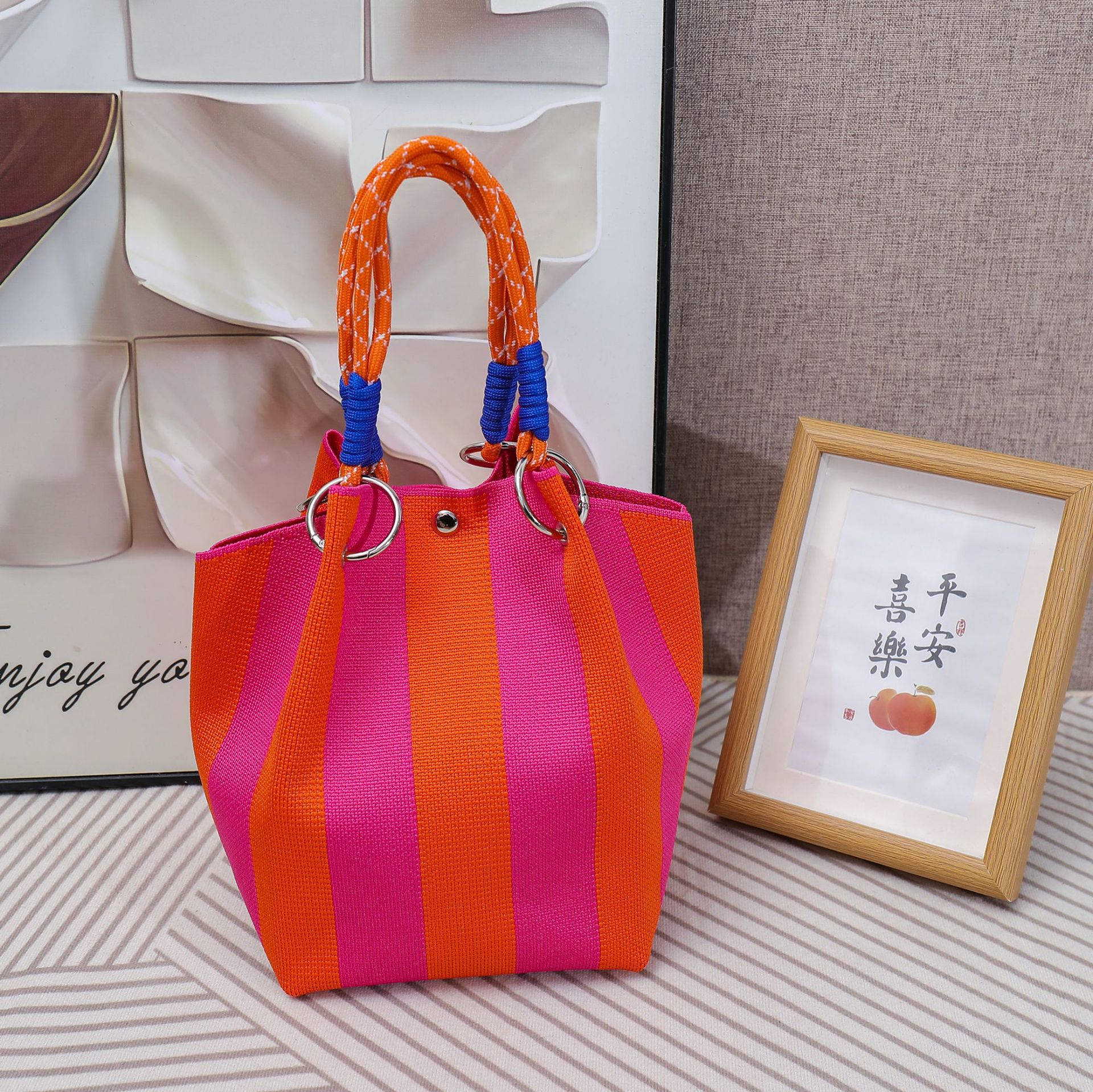 Rayures rose orange