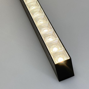 Ofis ticari aydınlatma kullanılan AC200-240V Modern kapalı iç lineer LED ışık tavan lambası farklı renk sıcaklığı - Product Image 5
