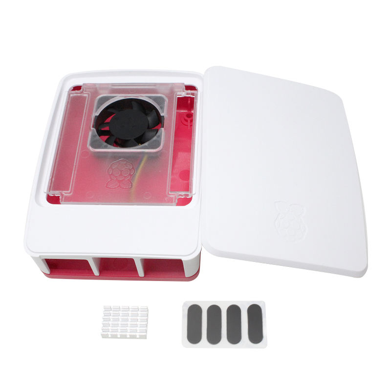 Rouge + Blanc Framboise Pi 5 Coque Officielle