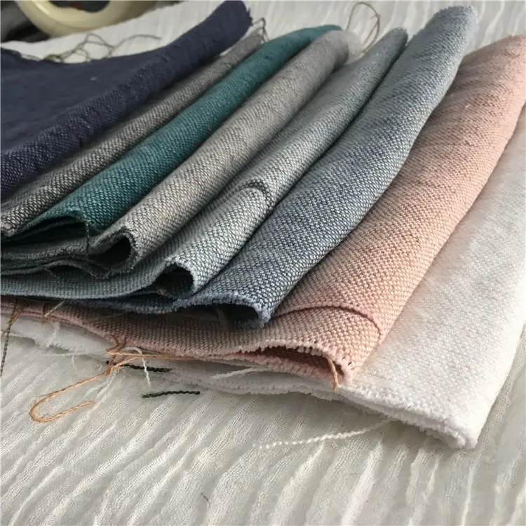 Tela de lino lavado con piedra enzimática para sofá, cortina, cojín, tapicería