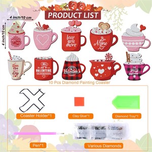 义乌市Sunloop工艺品厂2025新款<span class=keywords><strong>DIY</strong></span>趣味其他益智玩具杯垫<span class=keywords><strong>DIY</strong></span>水晶咖啡杯钻石画杯垫