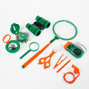 儿童探险家工具包和抓虫工具包，11件户外探索工具包为孩子们露营与望远镜，冒险，狩猎， - Product Image 1