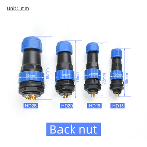 IP68 Waterproof Aviação Plug Masculino Feminino Butt Joint Fio Cabo de Alimentação Conector Soquete Industrial 2/3/4/5/6/7/9P Traseira FPC Cobre