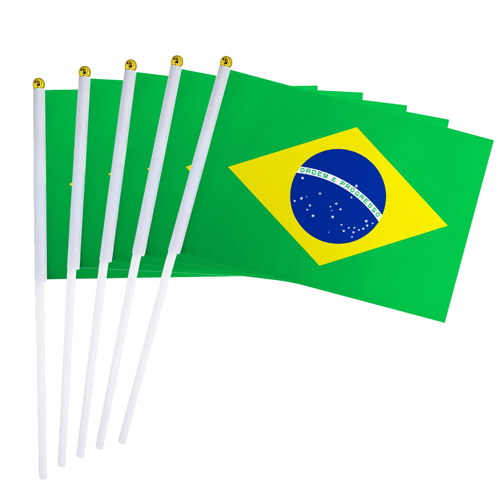 Drapeau à main du Brésil