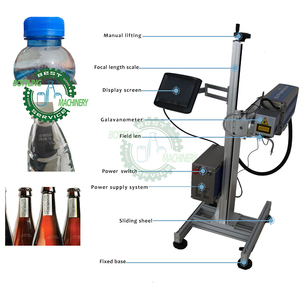 Laser CO2 tempo di volo numero lettera data di scadenza codice macchina per marcatura per barile di bottiglia di acqua in vetro di plastica PET - Product Image 1
