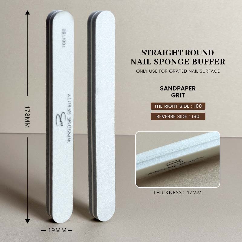 Lima de uñas recta color plata grano 100/180