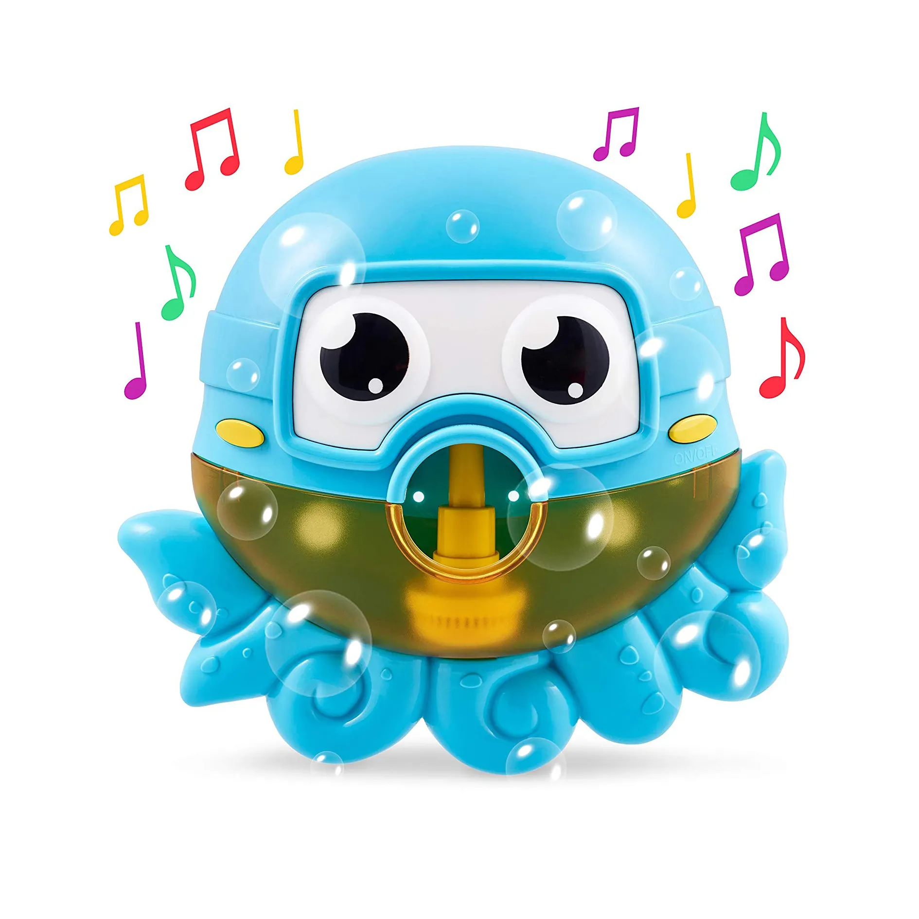 Juguete de baño de burbujas de pulpo para la bañera Blows burbujas y reproduce 24 canciones para niños, juguete de baño para bebés y niños pequeños