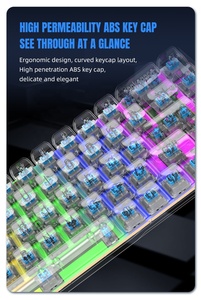 2025 nuevo teclado mecánico transparente para juegos con retroiluminación LED RGB USB de 68 teclas teclado de ordenador para jugadores - Product Image 3