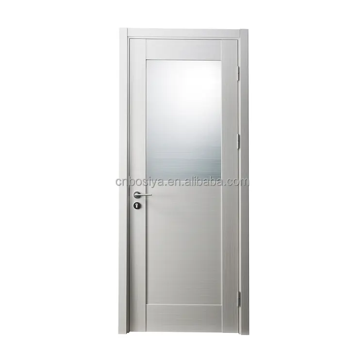 أفضل بيع عالية الجودة الحمام نصف زجاج الأبواب الخشبية الداخلية مع الزجاج الملون