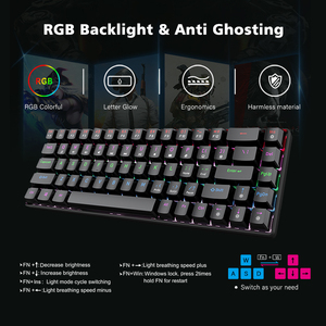 Wired Mechanical <strong>Keyboards</strong> Compact 68 <strong>Keys</strong> for Office <strong>Wireless</strong> Gaming <strong>Keyboard</strong> RGB Backlit - Product Image 5