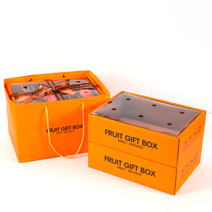 กล่องใส่ผลไม้สดแบบถือกล่องของขวัญส้มบลูเบอร์รี่องุ่น - Product Image 2