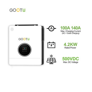 Gootu欧盟仓库24v单相混合太阳能逆变器4.2Kw宽光伏输入60-450vdc 12V Dc至交流230V太阳能逆变器 - Product Image 3