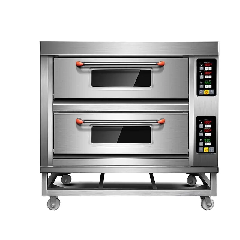 Mits Brood Bakkerij Apparatuur Commerciële Twee Dekken Cake/Brood Bakoven Elektrische Pizza Oven Roestvrij Staal Elektrische Gas 130