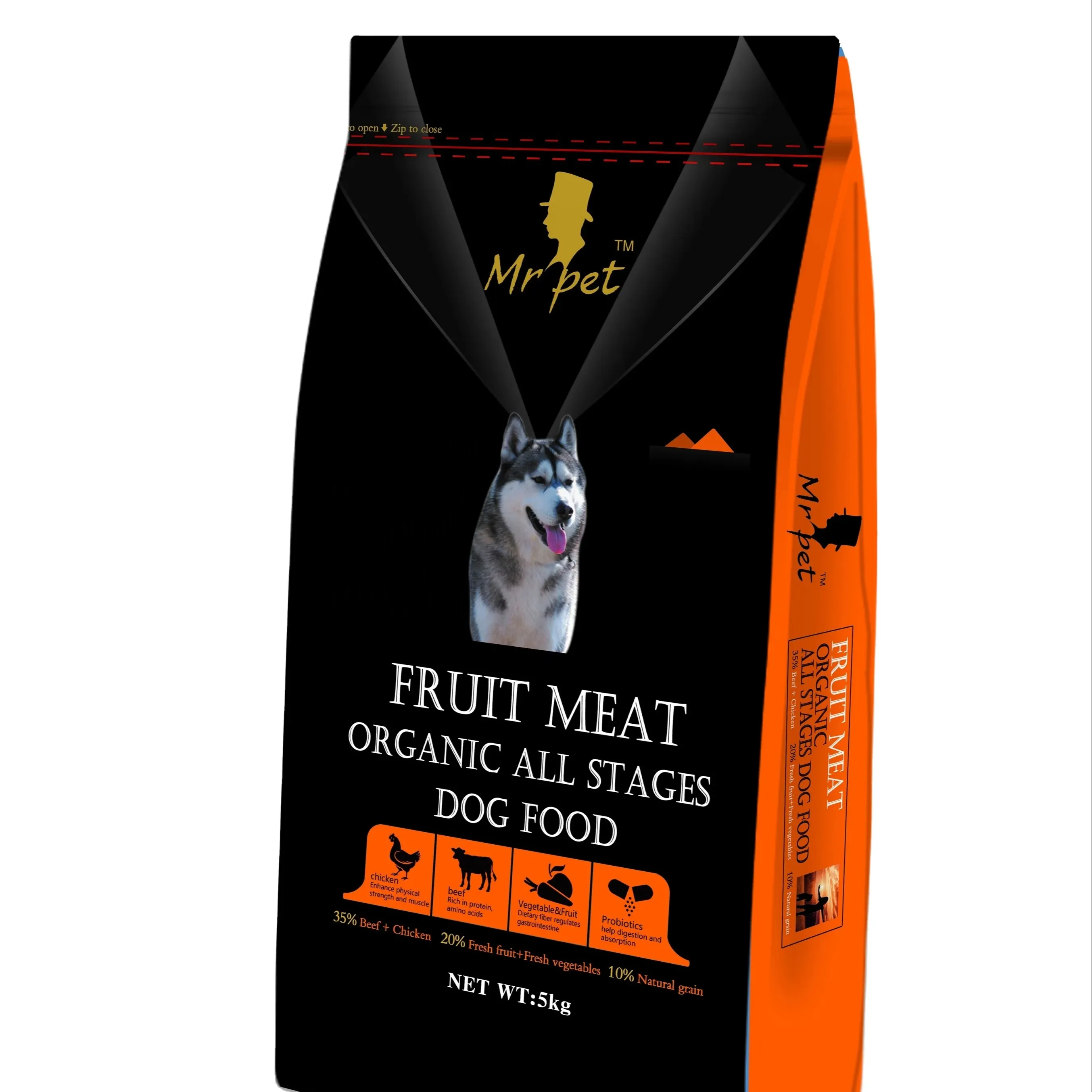 Comida para perros estándar OEM de exportación al por mayor de fábrica, comida para perros seca para mascotas con etiqueta privada original altamente nutricional