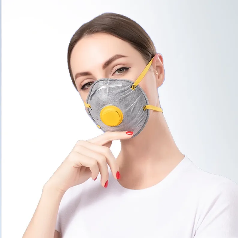 OEM çalışma ortamı koruyucu kişisel yüz maskesi fincan şekli Ffp2 En149 endüstriyel toz maskesi ile karbon 7Mm genişlik kafa aşınma kemer