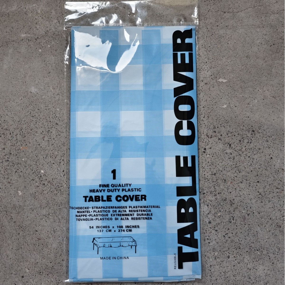 À carreaux bleu clair