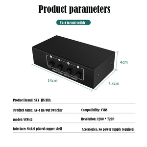 Conmutador de audio y video AV 4 en 2 Salida Interfaz RCA 4x2 Compartir 4 puertos Amarillo RedWhite Fuente de loto Fabricantes - Product Image 5