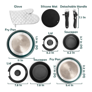 不粘涂层锻造炊具煎锅套装家用高品质铝厨房金属定制标志厨具 - Product Image 3