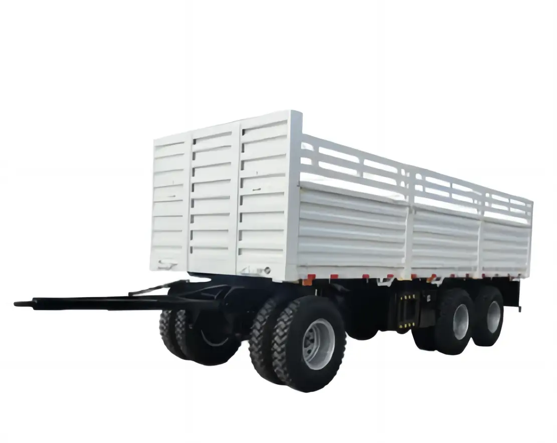 Remolque de granja de 4 ruedas para transporte de carga lateral de 30 toneladas