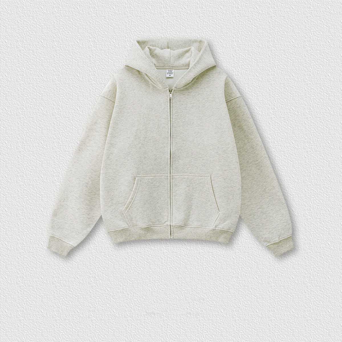 Sweat à capuche gris avoine