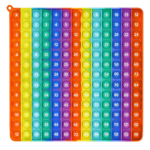 24cmシリコンスクイーズ乗算番号12x12ジャンボイティングポップ教育そわそわおもちゃ番号付き - Product Image 1