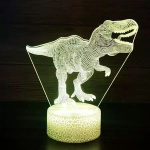 Dinozor serisi renkli 3D gece lambası dokunmatik uzaktan kumanda LED yaratıcı noel hediyesi 3D masa lambası - Product Image 1