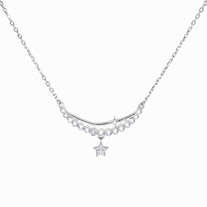 Cao cấp sang trọng Arc Fantasy Star ray 925 bạc Zircon Vòng cổ Thích hợp cho tham dự các bên và các sự kiện - Product Image 1