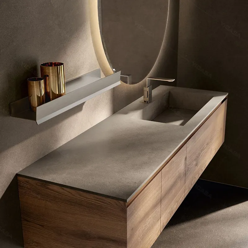 2021 casa de banho unidade de vaidade com bacia do armário de banheiro de madeira fabricação