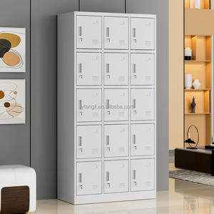 Ánh sáng màu xám 15-DOOR kim loại Locker Tủ lưu trữ với khóa chìa khóa cho phòng tập thể dục hoặc công nhân 'thay đổi phòng - Product Image 5