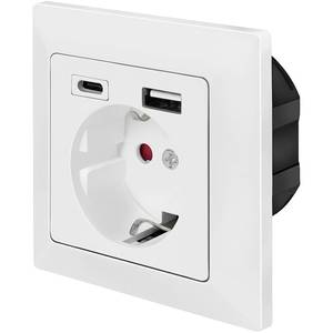 LogiLink PA0262 Weiß (940910573430) mit <span class=keywords><strong>USB</strong></span>-Lade ausgang Spül buchse, verbesserter Berührungs schutz - Product Image 1