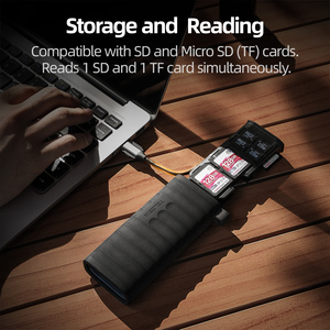 Telesin Hot Sale Multi <strong>Functional</strong> Card Reader--4 SD +6 TF +2 Nano SIM Portable with Carabiner for Easy Carrying - Product Image 4
