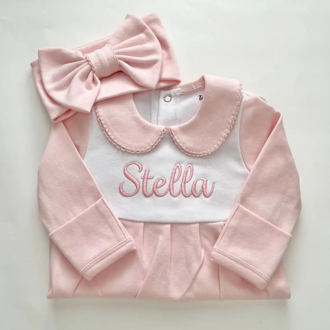 Personal isierte Baby Outfit Bio-Baumwolle Baby Stram pler Set Großhandel Home Baby Footie Pyjamas