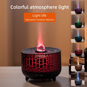 Neue Simulation Vulkan-Riss-Flamme-Perlen-Aromatherapie-Gerät Sieben-Farben-Duftgerät Ultraschall-Befeuchter