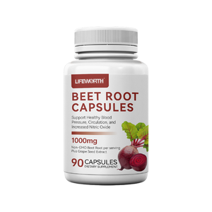 LIFEWORTH 1000mg Beterraba <span class=keywords><strong>Root</strong></span> Cápsulas 90 Contagem Antioxidante Suplementos Suporta Produção de Óxido Nítrico Adultos-Mulheres não grávidas - Product Image 1