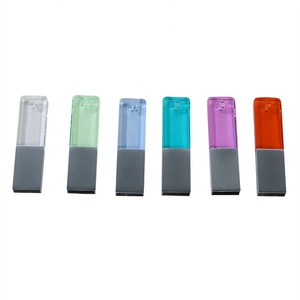 <strong>Customize</strong> Logo Acrylic Transparent LED Light <strong>USB</strong> 2.0 Flash Memory Stick Thumb Drive - Product Image 5