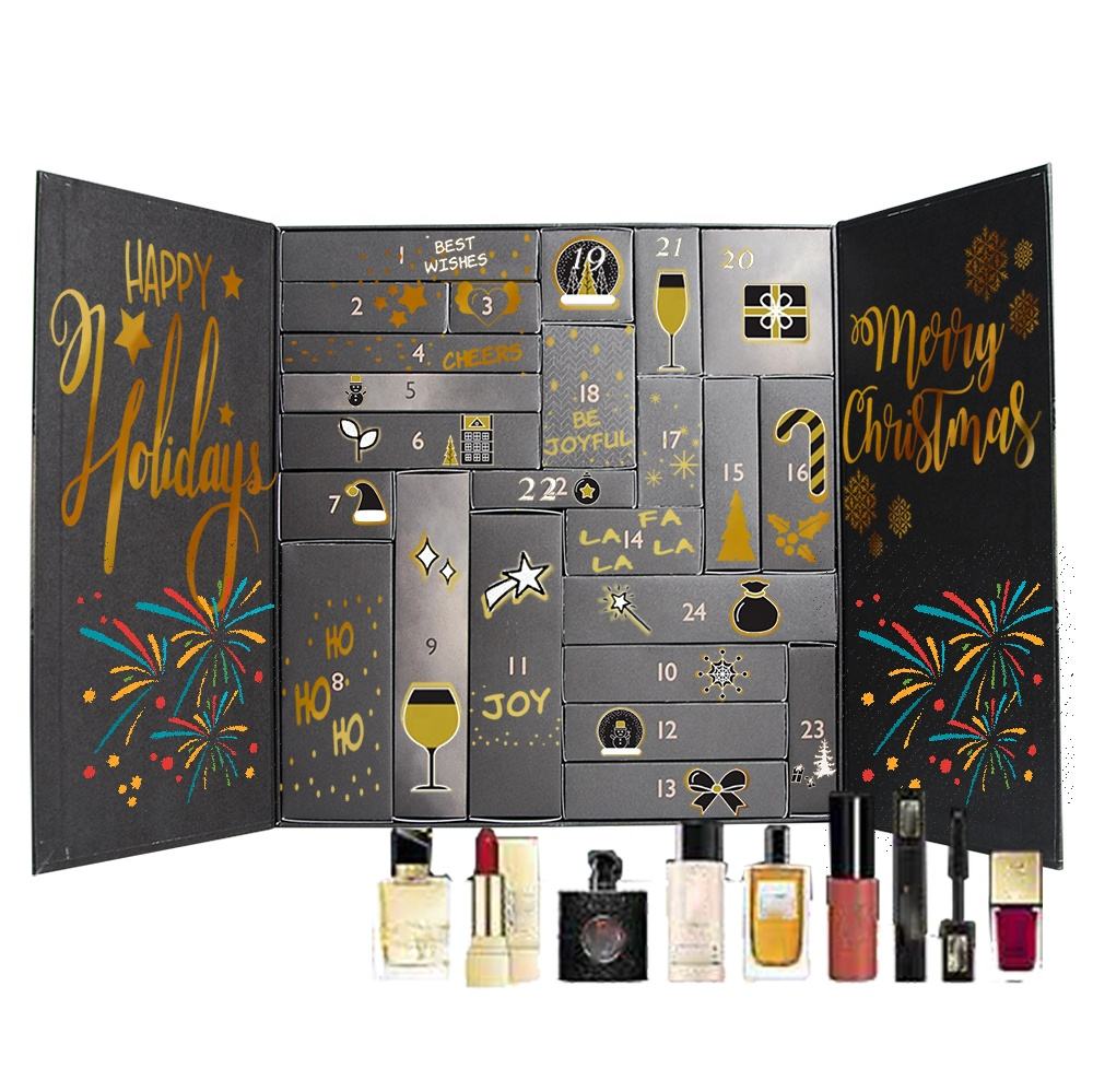 24 boîtes calendrier de l'Avent Noël-noir