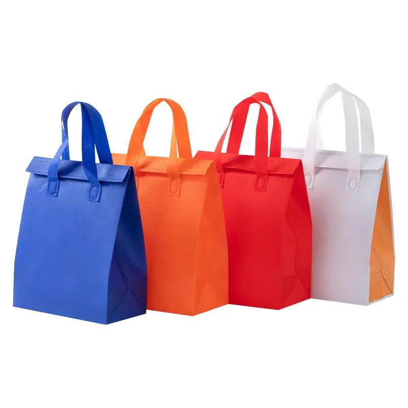 Non woven aluminum foil cooler bag small takeaway cold and hot drinks coffee food delivery thermal insulated bag