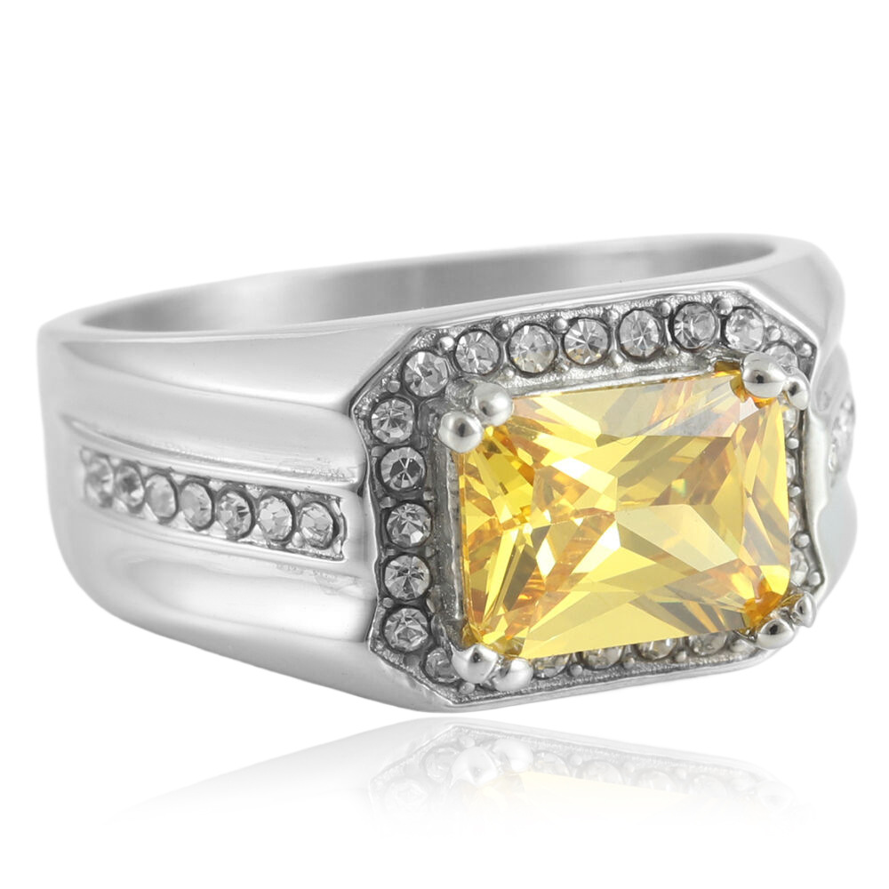 Steel-colored yellow gemstone (US grade)