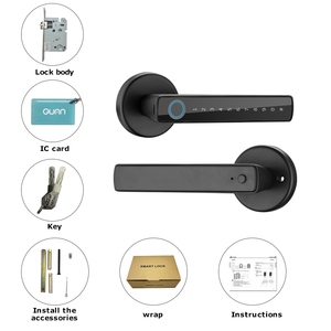 Qunn Keyless <strong>Entry</strong> Smart Handle Latch Electric Password Fingerprint <strong>Key</strong> Digital <strong>Lock</strong> for Wood Steel Door Tuya Smart Door <strong>Lock</strong>