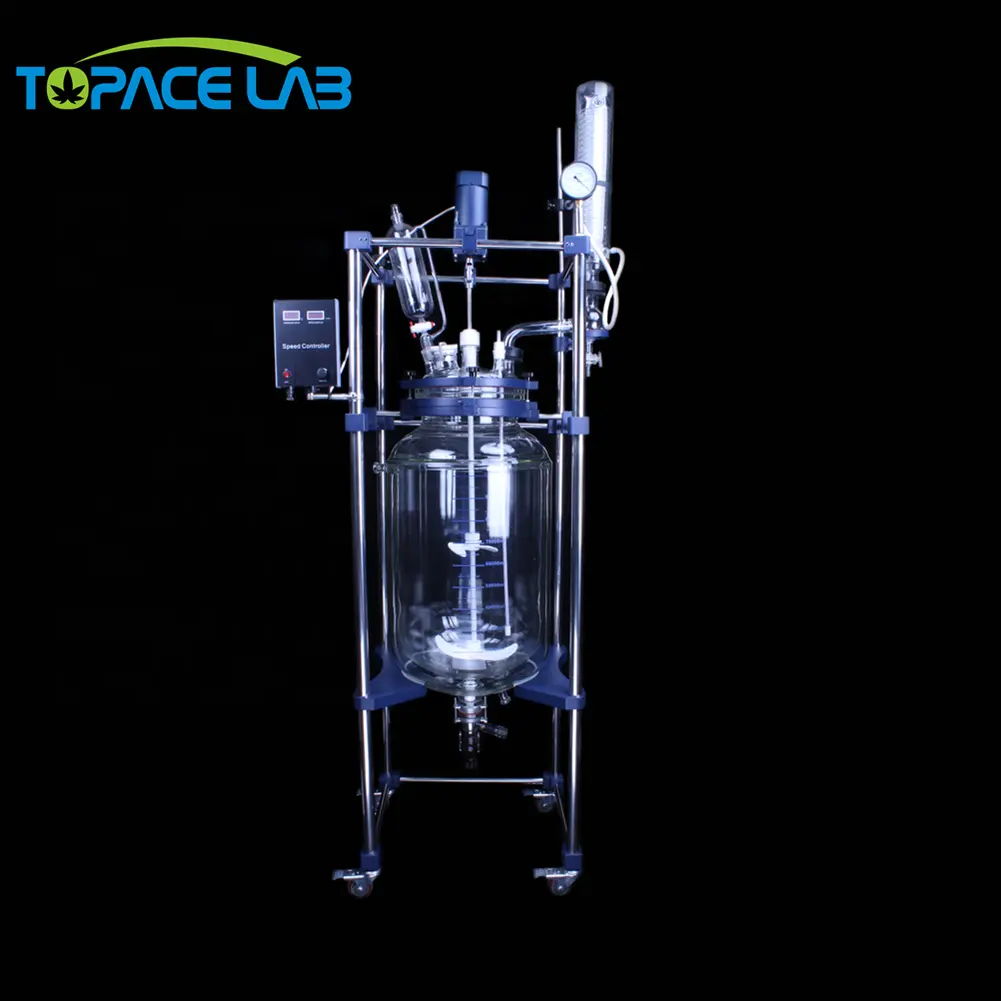 Topacelab Doppeljacken-Borosilicat-Glas-Reaktor 1-250L Rührer für Labor und Industrie verwendet Größen 1L-50L verfügbar